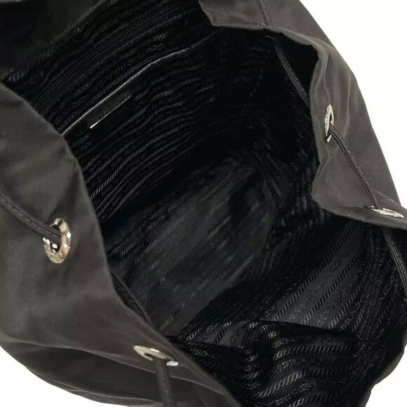 Auth PRADA - Black Nylon Leather Backpack - Picture 6 of 14